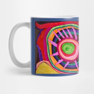 Unique Bright Colourful Viking Shield with Swirling Background Mug